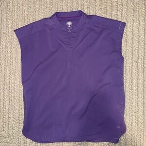 Healing Hands lavender oversized scrub top
